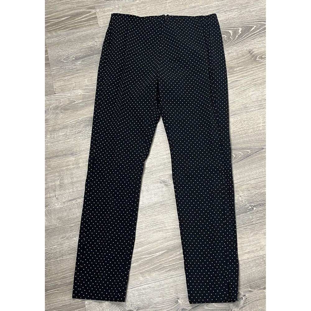 Who What Wear Pants Ankle Polka Dot Black White Hem Slit Stretch 12‎ Twee Preppy